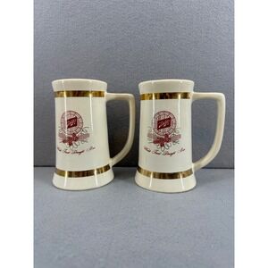 Vintage‎ Schlitz Beer Mugs Pair World's Finest Draught Bar Collectible